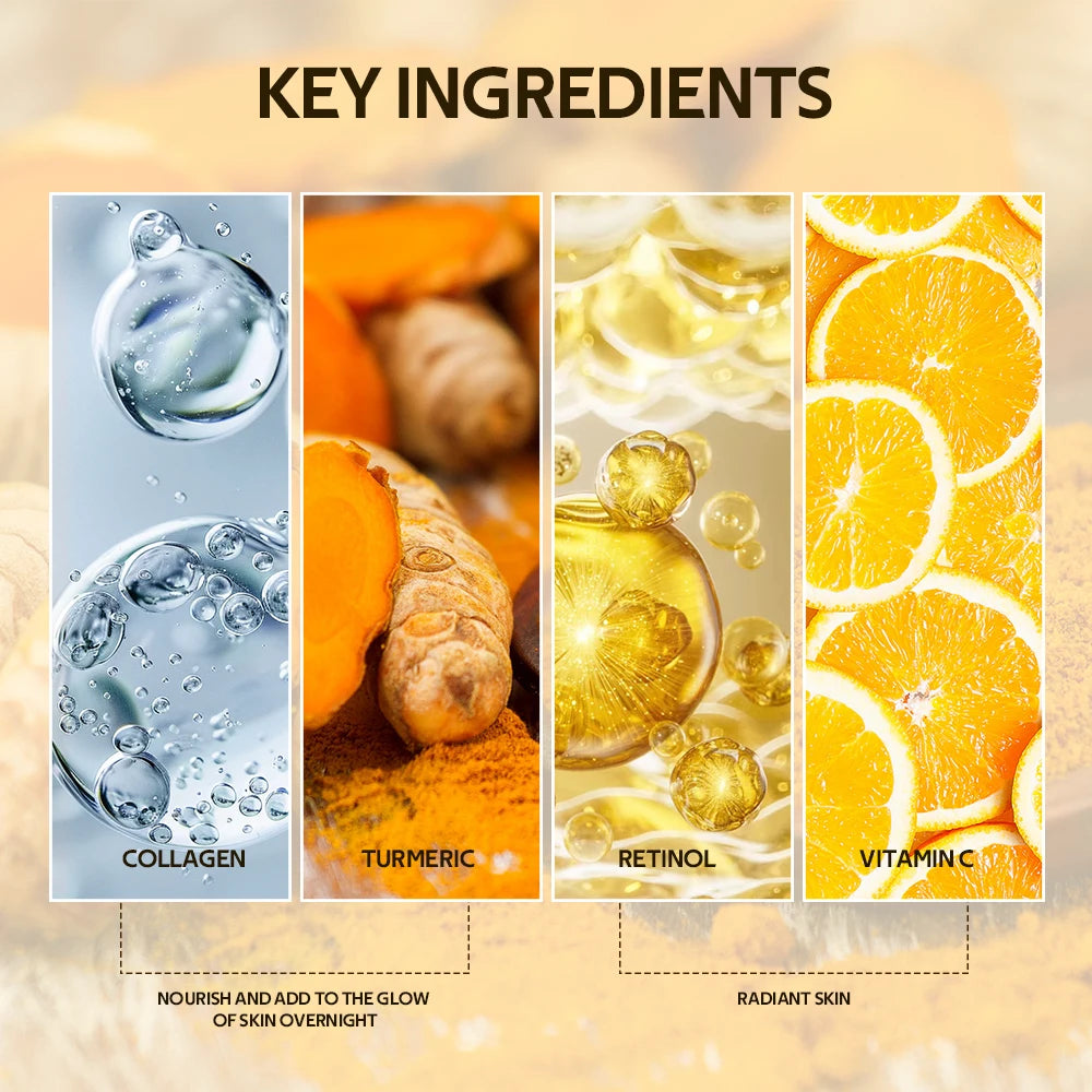 Acide kojique curcuma enveloppe la nuit masque pelable nourrit hydrolysé collagène brillant peau Firmnes coréen soins de la peau