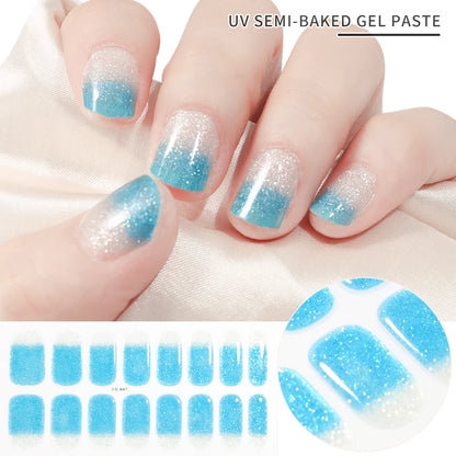 Autocollants d'art d'ongle semi-durci, 16 embouts