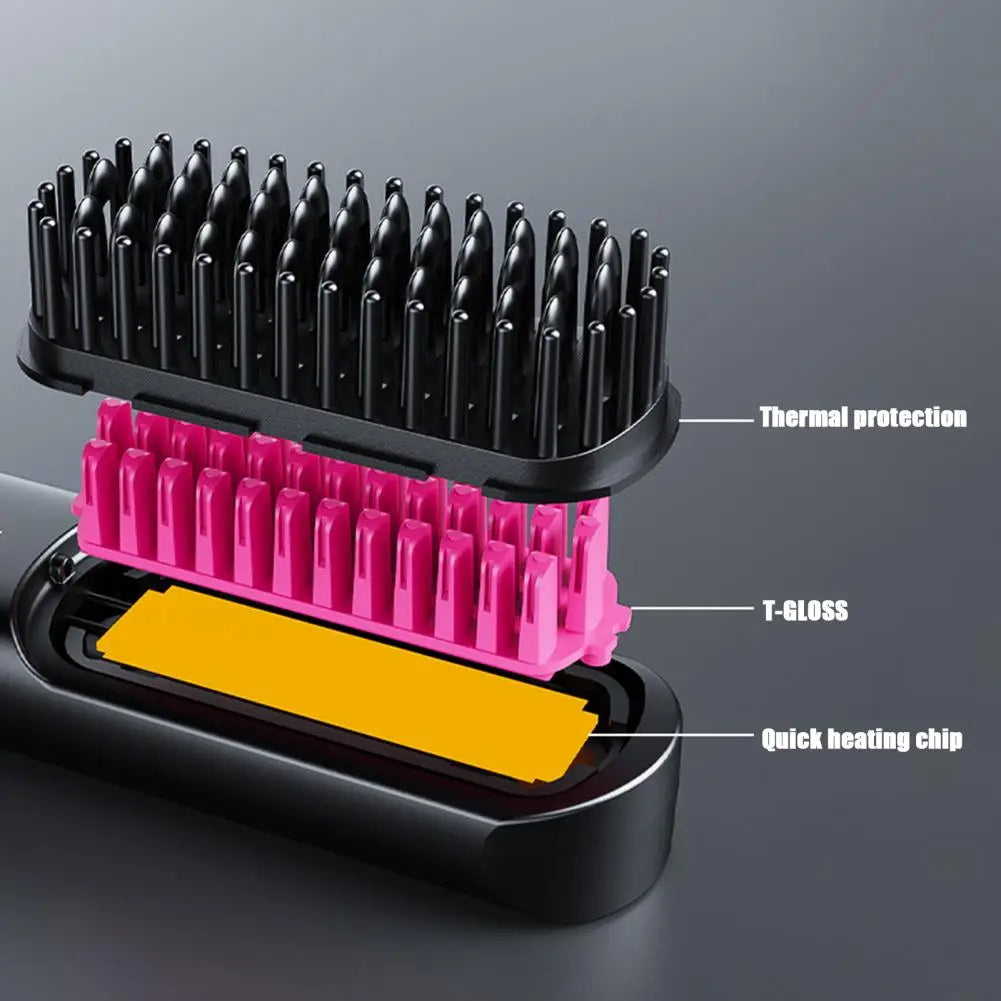Brosse à Lisser sans Fil, Températures Réglables, Chauffage Rapide