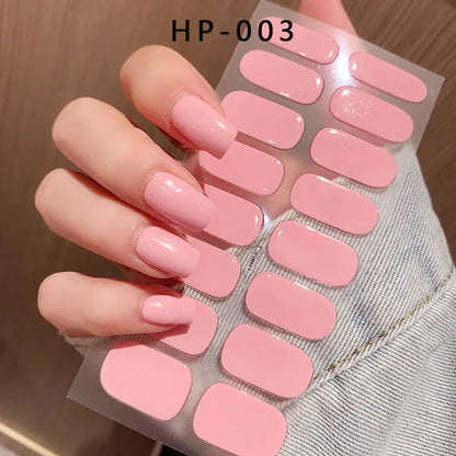 Autocollants d'art d'ongle semi-durci, 16 embouts