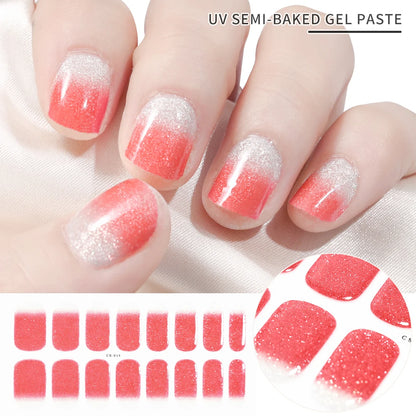 Autocollants d'art d'ongle semi-durci, 16 embouts