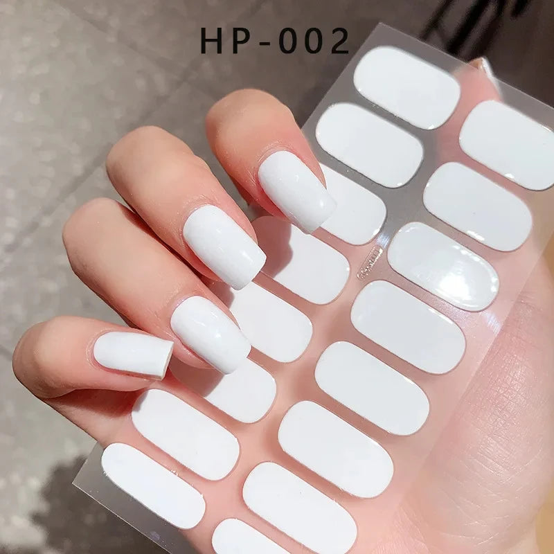 Autocollants d'art d'ongle semi-durci, 16 embouts