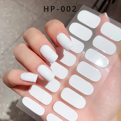 Autocollants d'art d'ongle semi-durci, 16 embouts