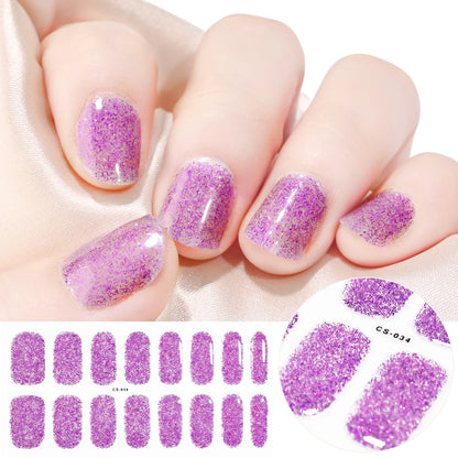 Autocollants d'art d'ongle semi-durci, 16 embouts