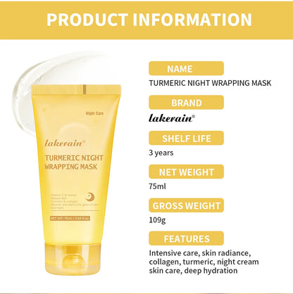 Acide kojique curcuma enveloppe la nuit masque pelable nourrit hydrolysé collagène brillant peau Firmnes coréen soins de la peau