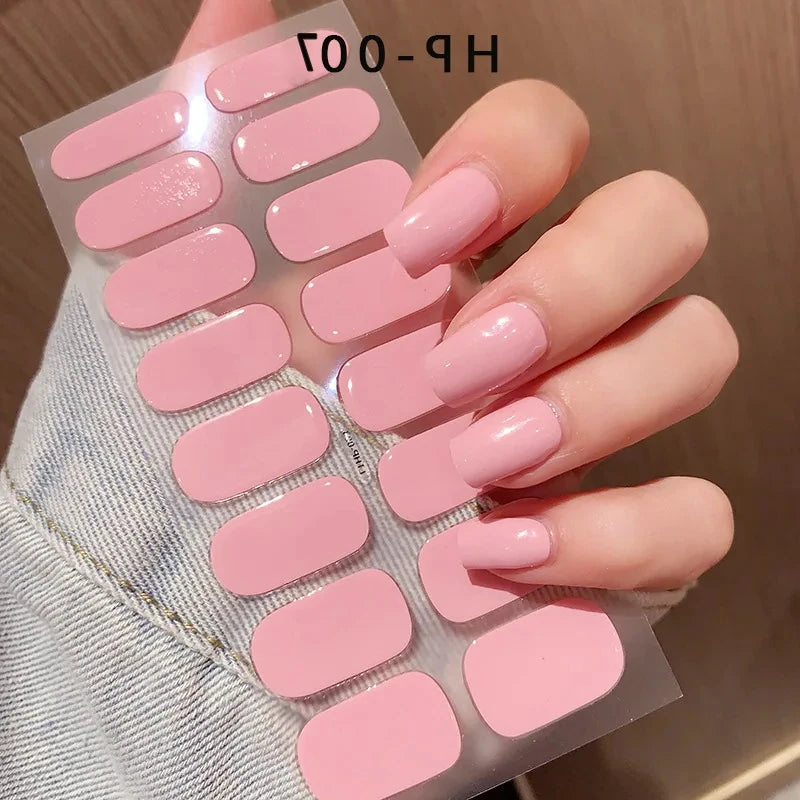 Autocollants d'art d'ongle semi-durci, 16 embouts