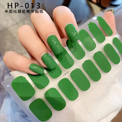 Autocollants d'art d'ongle semi-durci, 16 embouts