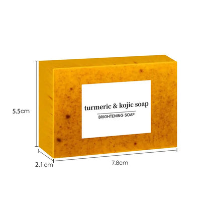 Savon fait à la main au curcuma, savon à l'acide kojique au citron, savon de douche et pour le visage, nettoyage en profondeur pour les soins de la peau du visage et du corps, 100g